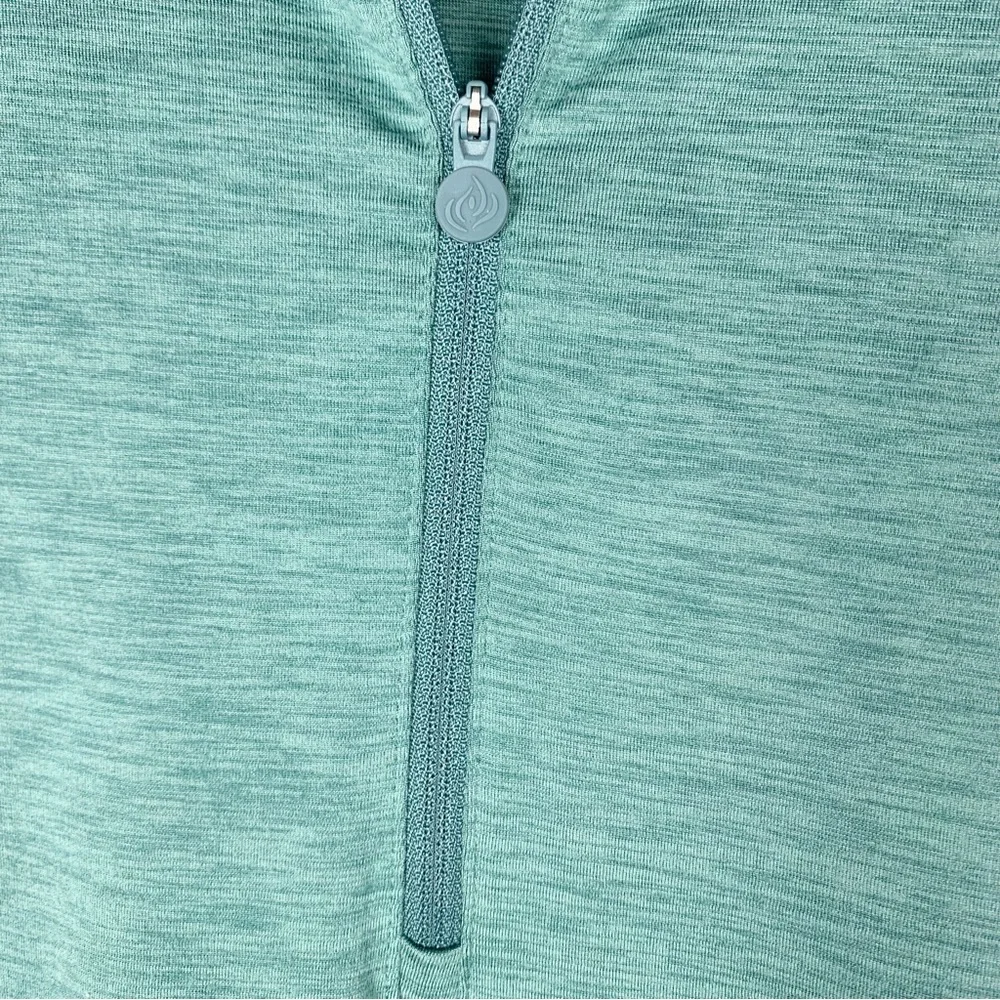 Apana Quarter Zip Long Sleeve Track Jacket Soft Green Thumbholes size M - Picture 7 of 10